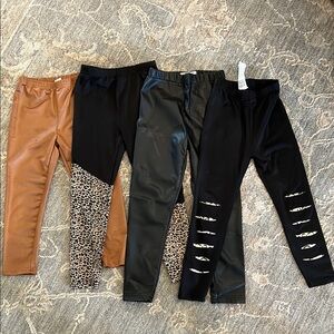 Trendy Kids Leggings Set - Black, Brown, Leopard